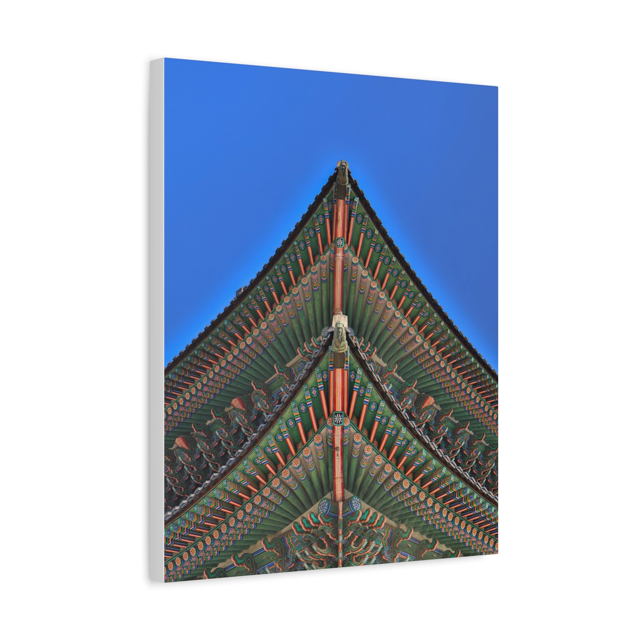 Korean Palace Roof Canvas Print | Seoul Architecture Wall Art